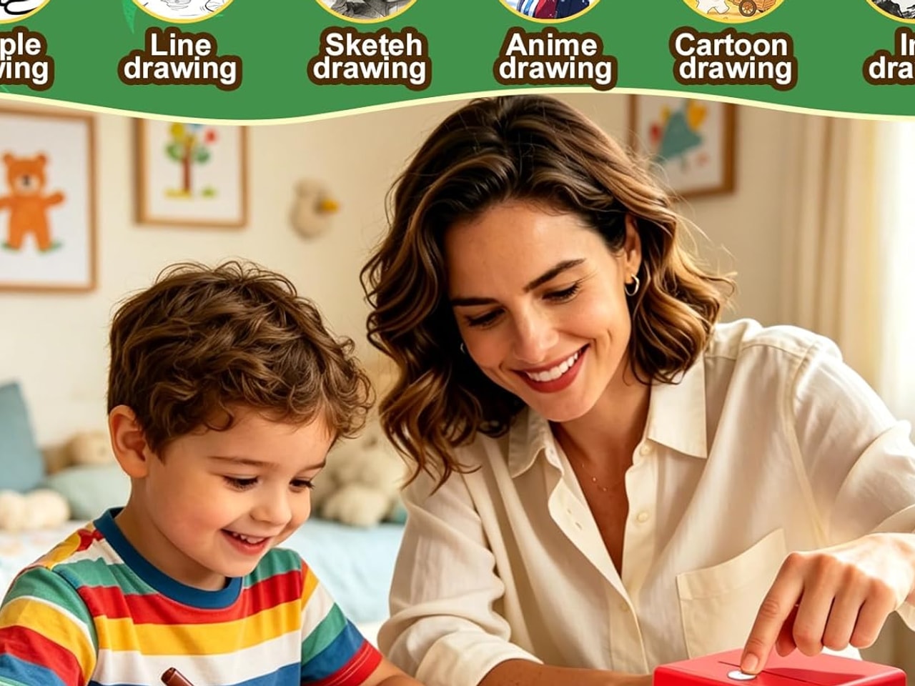 Leapom parent-child sticker printer scene